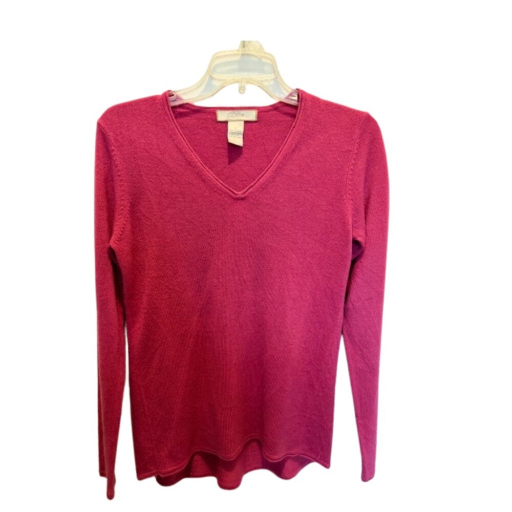 Palette V-Neck Long Sleeve Top Pink Size Small